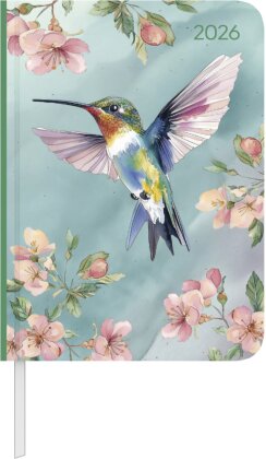 Daily Journal Hummingbird 2026 - Taschen-Kalender A6 - Kolibri - Day By Day - 352 Seiten - Notiz-Buch - Alpha Edition