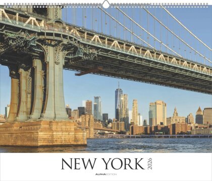 New York 2026 - Städte-Reise-Kalender - Querformat 60 x 50 cm - Spiralbindung