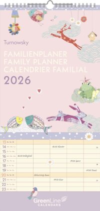 GreenLine Turnowsky 2026 Familienplaner -Wandkalender - Familien-Kalender - 22x45