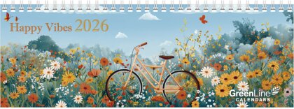 GreenLine Happy Vibes 2026 - Tischquerkalender - Tischkalender - 29,7x10,5