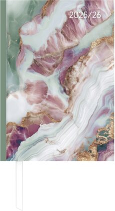 Campustimer Blue Marble - A6 Semester-Planer - Studenten-Kalender 2025/2026 - Notiz-Buch - Weekly - Marmor - Alpha Edition