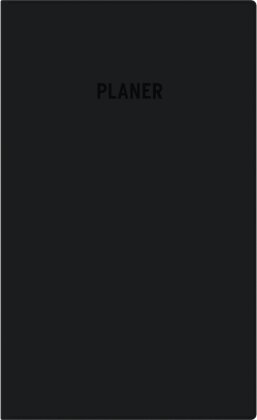 Taschenplaner Leporello PVC schwarz 2026 - Bürokalender 9,5x16 cm - 1 Monat auf 2 Seiten - separates Adressheft - faltbar - Notizheft - 510-1020