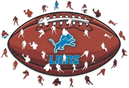NFL - Detroit Lions – Football mit Logo - Holz Puzzle Grösse S (150 Teile)