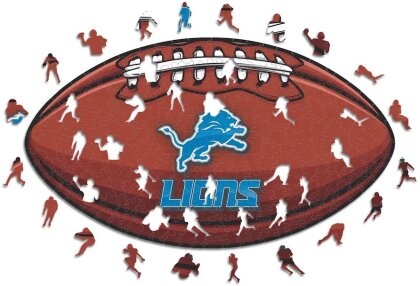 NFL - Detroit Lions – Football mit Logo - Holz Puzzle Grösse L (500 Teile)