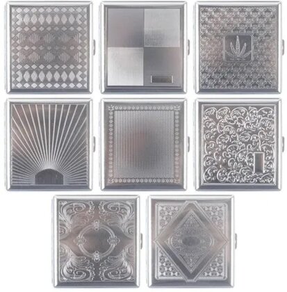 Zigarettenetui aus Chrom (80mm) - 1 Stück, Assortiert