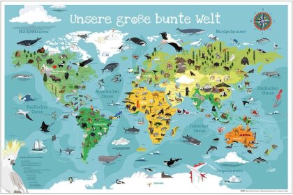 Kinder-Weltkarte XL Poster Unsere große bunte Welt