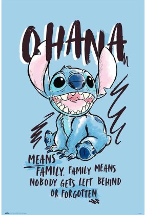 Stitch Poster Disney Ohana Means Family..