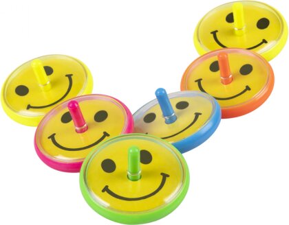 Lächelnde Kreiseln 6 Stck in 5 Farben - Durchmesser 4 cm