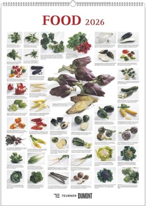 Food 2026 - Bildkalender 50x70 cm - mit kurzen Beschreibungen zu den Obst- und Gemüsesorten - Küchenkalender - Dumont - Posterkalender