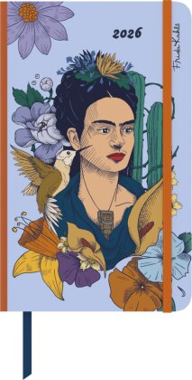 Frida Kahlo Wochen-Notizkalender groß 2026 - Taschen-Kalender 13x21 cm - mit Verschlussband & Falttasche - Weekly