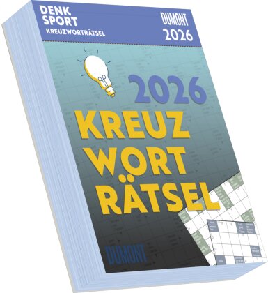 DUMONT - Kreuzworträtsel 2026 Tagesabreißkalender, 11,8x15,9cm, Rate-Kalender mit Schwedenrätseln zum Entspannen, mit Aufsteller und perforierten Seiten