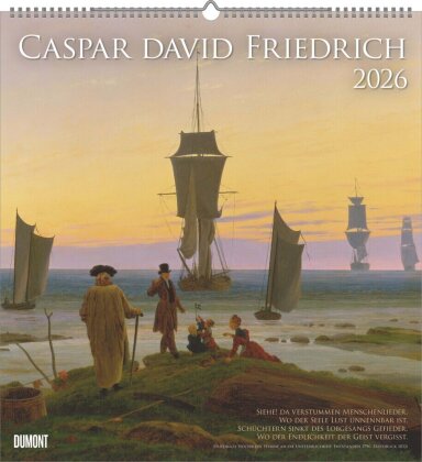 Caspar David Friedrich 2026 - Kunst-Kalender - Wand-Kalender - 45x48