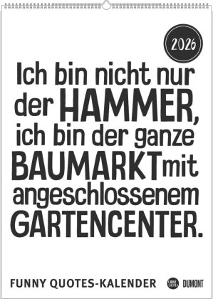Funny Quotes-Kalender 2026 - Typo-Kalender - Poster-Format 50 x 70 cm