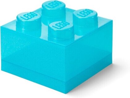 Room Copenhagen - Lego Storage Brick 4 Knobs Top Lid Glitter Blue