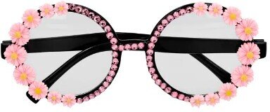 Partybrille rosa Blumen