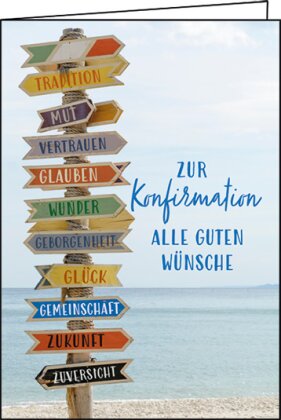 Zur Konfirmation (Schilder) Doppelkarte