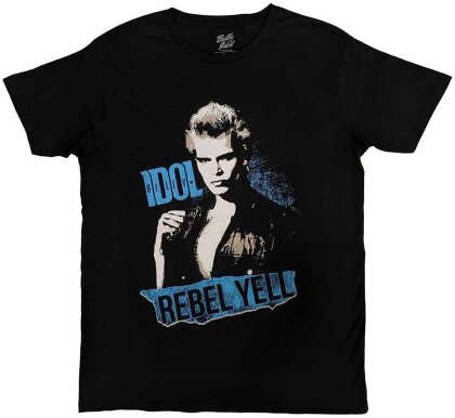 Billy Idol - Rebel Yell Blue (Black) T-Shirt - Size S