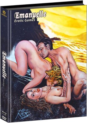 Emanuelle - Erotic Games (1988) (Cover A, Wattiert, Édition Limitée, Mediabook, Blu-ray + DVD)