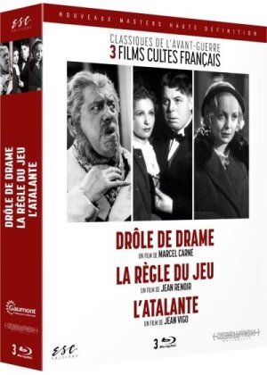 Drôle de drame (1937) / La règle du jeu (1939) / L'atalante (1933) - Classiques de l'avant-guerre: 3 films cultes français (s/w, 3 Blu-rays)