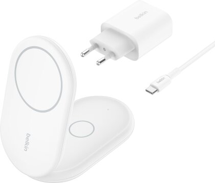 Belkin Boost Charge 2-in-1 Foldable Wireless Charging Pad with Qi2 - white