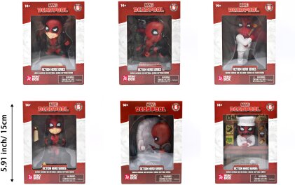 YuMe Hero Box Action Series - Display de figurines Deadpool 8cm (12 unités)