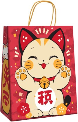 Sac de courses en papier "Lucky Cat"