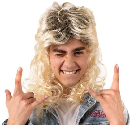80s Perücke lange Haare blond