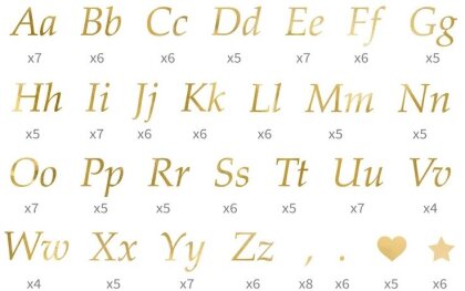Buchstabenaufkleber - gold