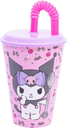 Gobelet avec Paille - Kuromi Cherry & Spoon - Sanrio - 470 ml