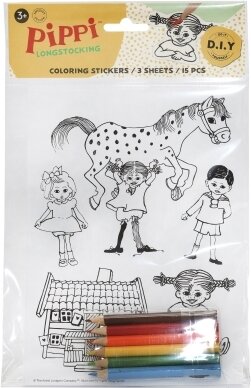 Pippi Langstrumpf bemalbare Stickers