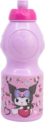 Gourde en Plastique - Kuromi Cherry & Spoon - Sanrio - 18 cm - 400 ml