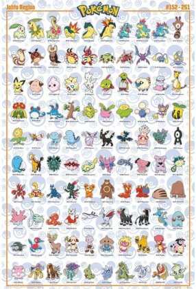 Pokémon Poster Johto Region (#152-251)