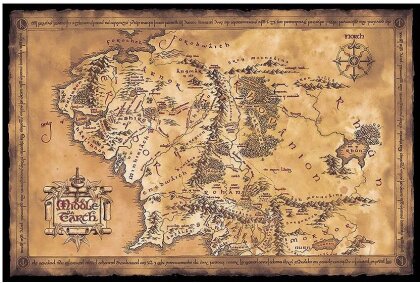 Herr der Ringe Poster Karte von Mittelerde