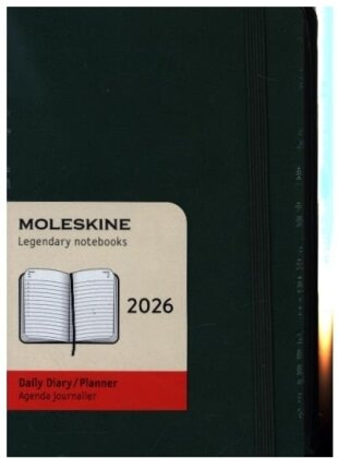 Moleskine 12 Monate Tageskalender 2026, Pocket/A6, 1 Tag = 1 Seite, Fester Einband - Myrtengrün