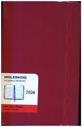 Moleskine 12 Monate Tageskalender 2026, Large/A5, 1 Tag = 1 Seite, Weicher Einband - Scharlachrot