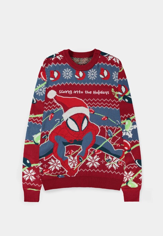 Spider-Man - Swing Into The Holidays Knitted Christmas Jumper - Xs Jumpers M Multicolor