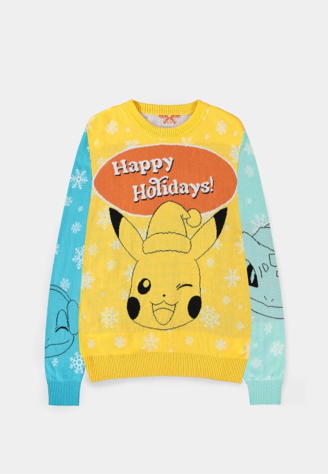 Pokmon - Pikachu Bulbasaur Squirtle & Charmender Christmas Jumper - Xs Jumpers M Multicolor
