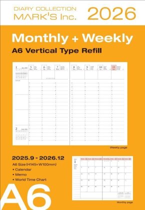 MARK'S 2025/26 Refill, Taschenkalender - A6