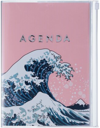 MARK'S 2025/26 Taschenkalender, A5 Japan, Wave - Pink