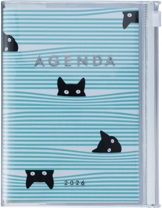 MARK'S 2025/26 Taschenkalender, B6 Cats - Mint