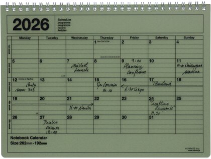 MARK'S 2026 Tischkalender, M - Khaki