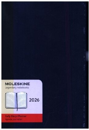 Moleskine 12 Monate Tageskalender 2026, Large/A5, 1 Tag = 1 Seite, Fester Einband - Saphir
