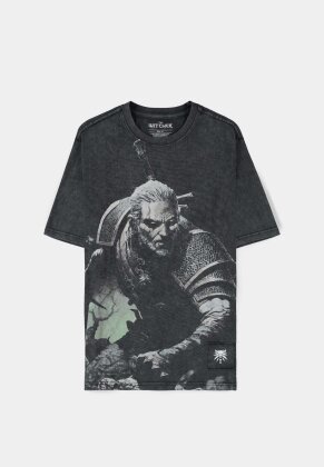 The Witcher - The Wild Hunt Short Sleeved Washed Men's T-shirt (Loose Fit)
