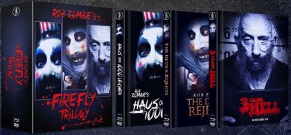 Rob Zombie's Firefly Trilogy: Haus der 1000 Leichen / The Devil's Rejects / 3 From Hell (Cover D, Schuber, Black Box, Limited Edition, Mediabook, 3 Blu-rays + 3 DVDs)