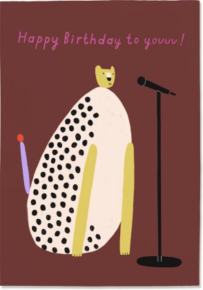 Postkarte Geburtstag Leopard