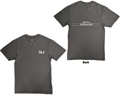 Blur - Pocket Blur/Parklife Back Print (Grey) T-Shirt - Grösse S