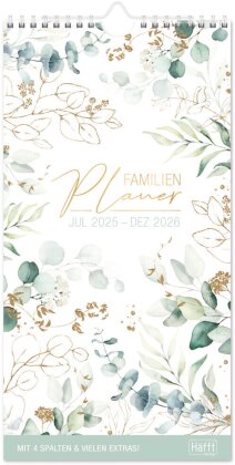 Familienplaner 25/26 Kompakt [Blattgold] 4-spaltig 18 Monate