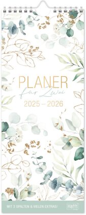 Planer für Zwei kompakt 25/26 Wand-Kalender [Blattgold]