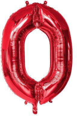 Pc. Foil Balloon '0' Red (86 Cm)