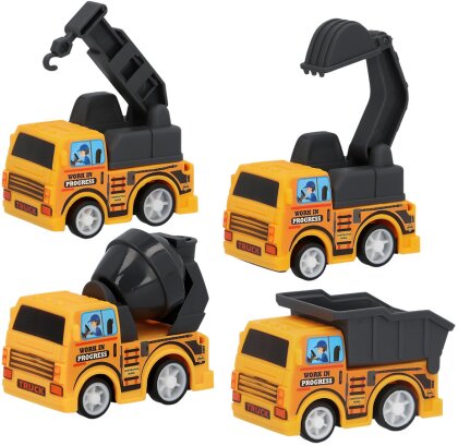 4 Rückzugs-Bauwagen Spielzeug
